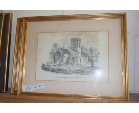 PRINT OF BURNHAM WESTGATE CHURCH AND OF BURNHAM OVERY