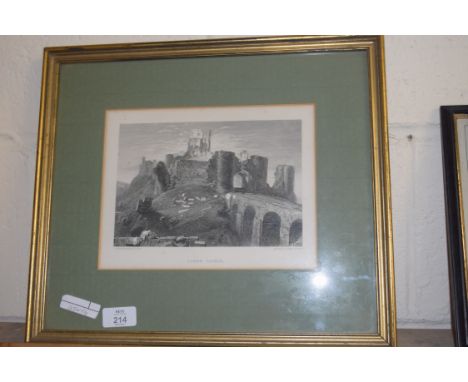 PRINT OF CORFE CASTLE AFTER J M W TURNER