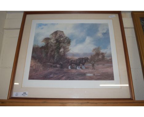 LIMTED EDITION PRINT BY JOHN TRICKETT OF CARTHORSES, 317/850