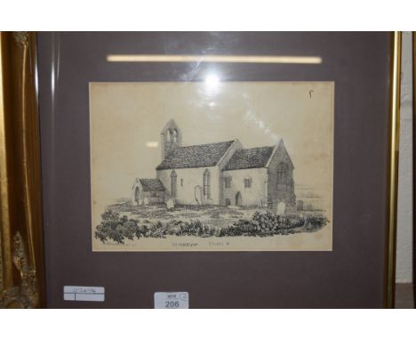 PRINT OF BURNHAM CHURCH BY LADBROKE, WITH FURTHER PRINT OF BURNHAM THORPE CHURCH BY LADBROKE 1822