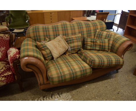 TWO-SEATER SOFA WITH TWEED FINISH CUSHIONS, 95CM WIDE