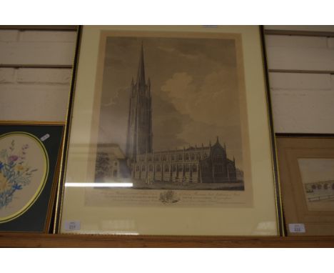 PRINT OF ST JAMES CHURCH, LOUTH, LINCS