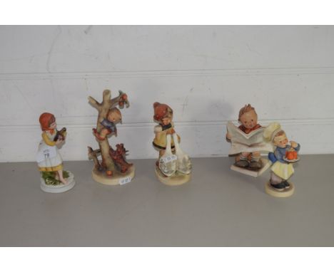GROUP OF HUMMEL FIGURES OF CHILDREN IN VARIOUS ACTIVITIES (5)