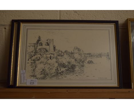 PRINT OF A CASTLE, SIGNED JASLIK AND FURTHER EXAMPLE