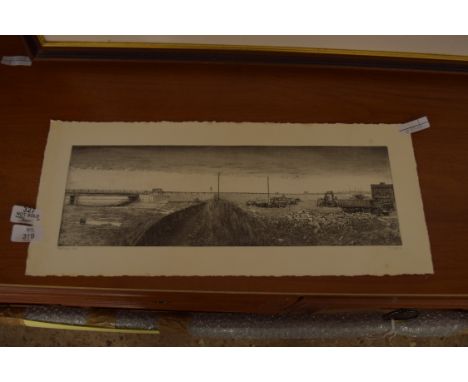 LIMITED EDITION BLACK AND WHITE PRINT, RIVERSIDE YARD, "MARCH 1986", PENCIL SIGNATURE N WARD, LTD ED 3/48, UNMOUNTED AND UNFR