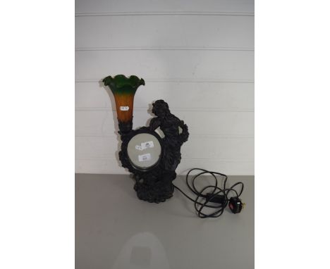 LAMP WITH ART NOUVEAU STYLE SHADE