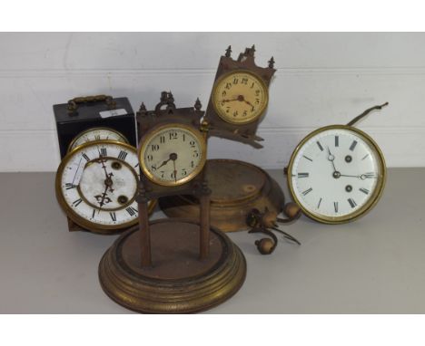QTY OF VINTAGE CLOCK FACES AND CLOCK PARTS AND AN EARLY MANTEL CLOCK