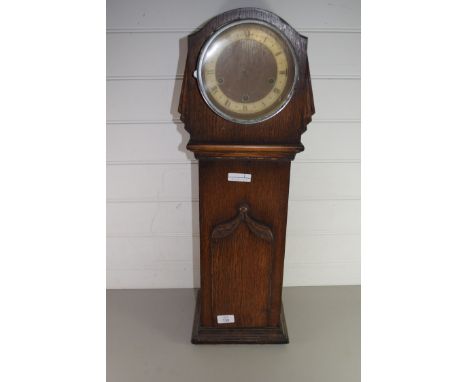 DWARF GRANDFATHER CLOCK IN OAK CASE