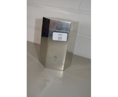 PEWTER OCTAGONAL CADDY BY JAMES DIXON