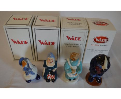 4 Wade figures with boxes including Bertram Badger and Cook Catkins