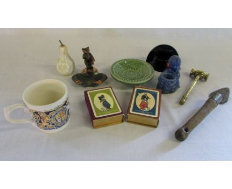 Various items inc Wade, Laura Knight coronation mug of King Edward VIII, playing cards & brass gavel