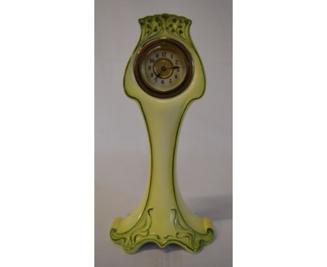 Art Nouveau style ceramic mantle clock with floral decoration