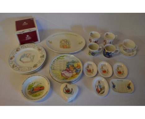Wedgwood ceramics including Peter Rabbit collectors plates, oval plate, small dishes, Thomas the Tank Engine mugs & dish and 