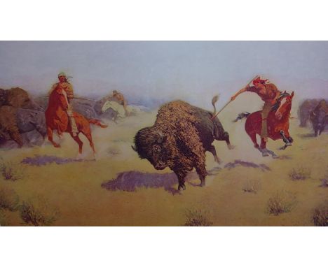After Frederic Sackrider Remington (1861-1909)  A set of 6 artist's Proof coloured Lithographs including: * The Gathering of 