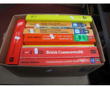 A Collection of Stamp Catalogues, including Stanley Gibbons, Commonwealth and Empire, Queen Elizabeth Decimal Definitive Issu