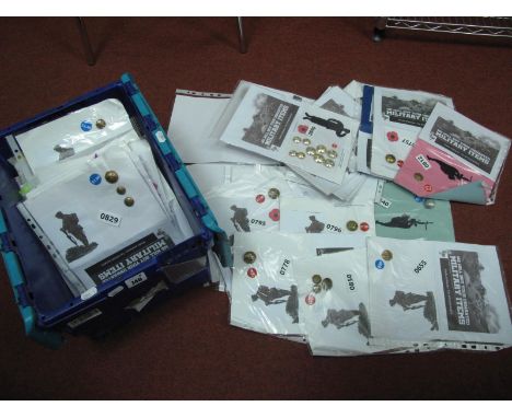 A Box Quantity of Military Uniform Buttons, including Royal Army Medical Corps, Royal Dragoon Guards, Kings Own Yorkshire Lig