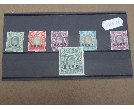 Somaliland SG010-015 O.H.M.S. Overprint to IR Very Light Mounted Mint, catalogue £779.