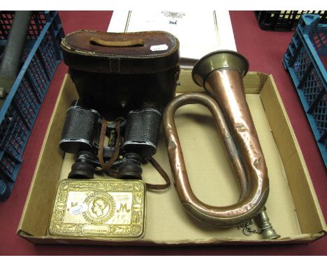 A Small Group of Military Related Items, comprising 1914 Princess Mary tin, British Army circa 1940s   bugle by Boose &amp; H
