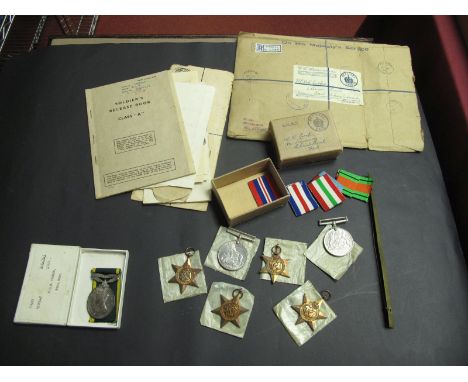 An Interesting Medal Group and Related Ephemera To R.C.R Corbin 5500447, including 39-45 Defence Medal, Africa Star, Italy St