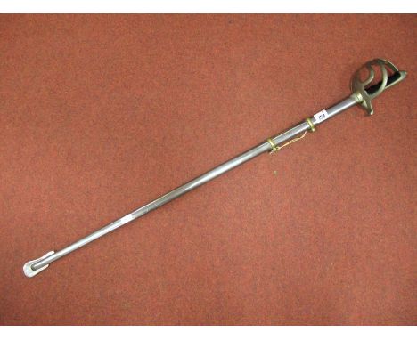 A XIX Century Possibly British Light Cavalry Sword, grip replaced, with scabbard.