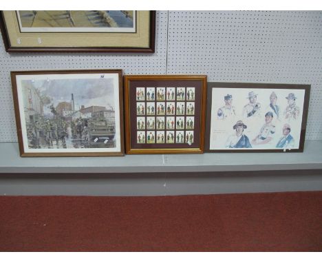 A Print Detailing the Headgear of The Gurkhas.  A framed print of a British Army patrol in the Falls Road, Belfast during Ope