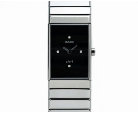 The case is ceramic/titanium and has a stainless steel back. The bracelet is ceramic-linked with a titanium double opening cl