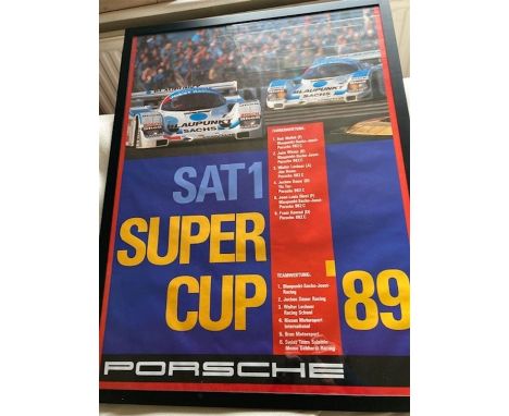 Depicting a pair of Blaupunkt-sponsored Porsche 962s.Measuring 32" x 42"Click here for more details and images