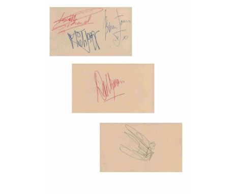 Multi signed Keith Richards, Mick Jagger, Brian Jones, Bill Wyman & Charlie Watts. 5x3 Inch. 'The Rolling Stones'. Good condi