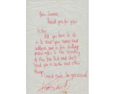 Keith Richards hand written thank you letter. 'The Rolling Stones'. Good condition. All autographs come with a Certificate of