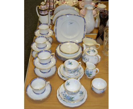Teawares - Royal Albert Forget me Not pattern tea for two; a Paragon part tea service Regn No. 66475