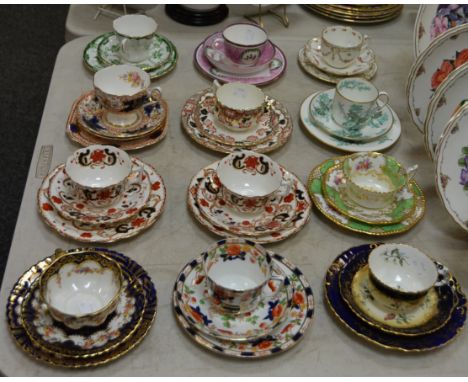 English Ceramics - a Victorian Staffordshire trio in the Imari palette; others; a Grainger Worcester cup, saucer and side pla