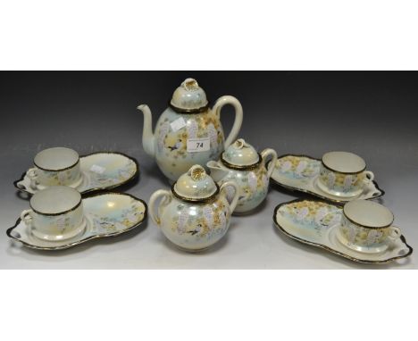 A Kutani  eggshell part tea service