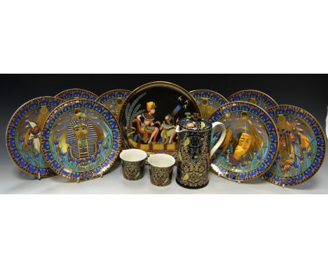 A Whittard Chelsea coffee pot and conforming coffee cans; Collectors plates;  etc qty 
