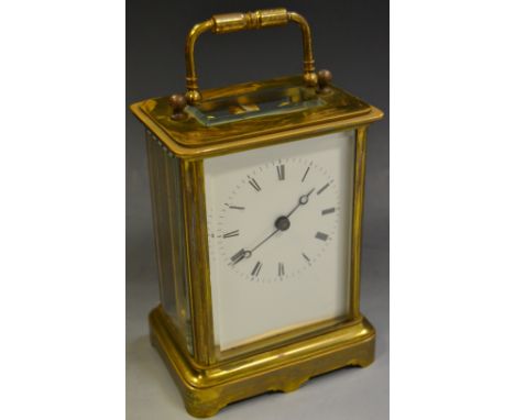 An early 20th century brass carriage clock, Brevet of Paris