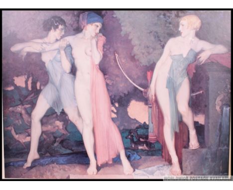 A framed Ltd edition  William Russell Flint print 829 / 850, ' Artemis and Chione ' with gallery stamp