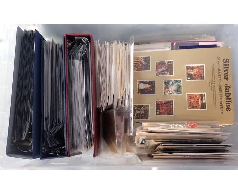 BOX OF MIXED STAMPS AND FIRST DAY COVERS 