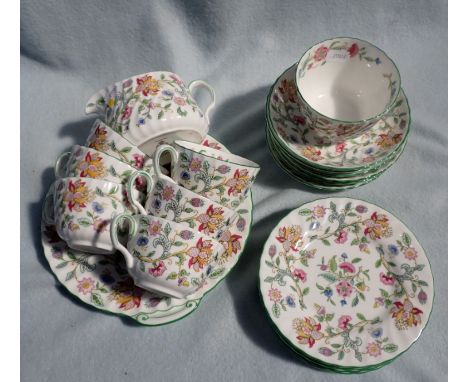 A MINTONS 'HADDON HALL' TEASET, FOR SIX (no teapot)