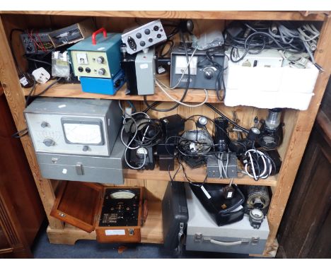 A COLLECTION OF VOLTMETERS and other associated scientific instruments