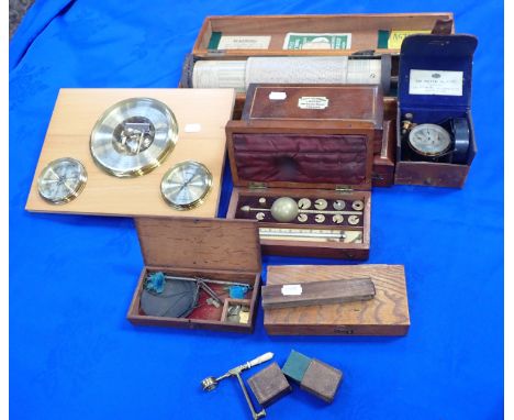 A FULLER CALCULATOR AND A CASTELLA WINDGAUGE, BOXED and a collection of scales and othermeasuring instruments