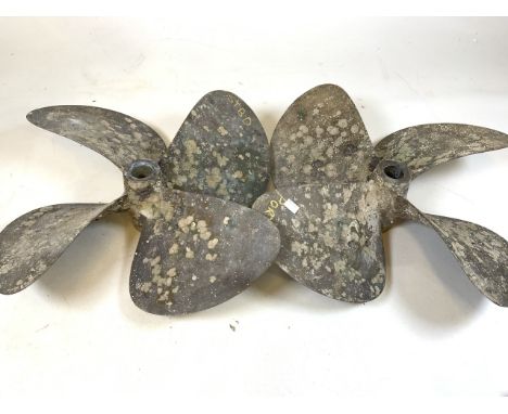 A pair of large bronze boat propellers. W:50cm x H:50cm