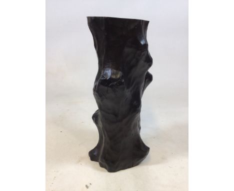 Ebonised trunk sculpture, signed by the artist G. Tate. Good condition.W:22.5cm x D:23cm x H:48cm