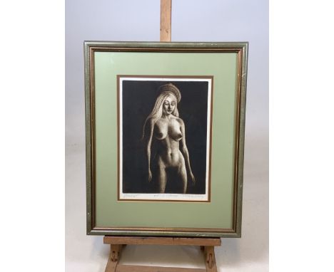 Francis Robert Kelly (American 1927-2012) artists proof nude portrait. W:22cm x H:30cm