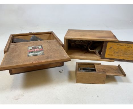 Vintage tools in original boxes, Marples and Record. 