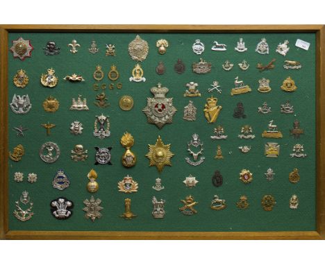 COLLECTION OF BRITISH MILITARY CAP AND EPAULETTE BADGESbrass, metal and plastic examples, including regiments Durham 1st Volr