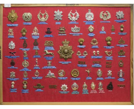 COLLECTION OF BRITISH MILITARY CAP BADGES, HELMET PLATES AND SHOULDER TITLESbrass and plastic examples, from regiments includ