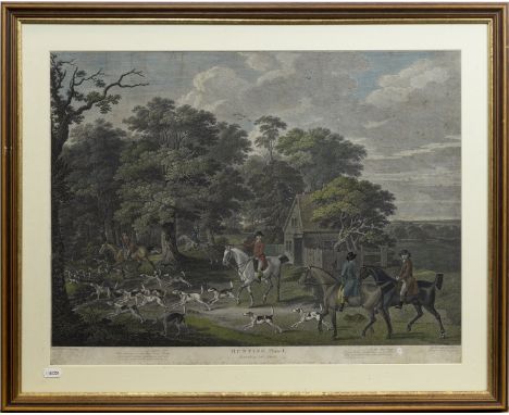 J.N.SARTORIUS (AFTER) A SET OF FOUR HUNTING LINE ENGRAVINGSby Peltro & Neagle, later coloured, image 46cm x 59cm, condition p