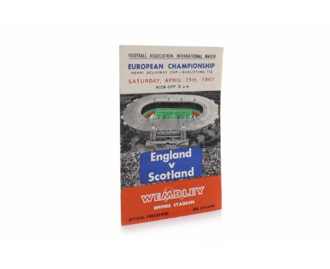 RARE ENGLAND V SCOTLAND MATCHDAY PROGRAMME FROM 'THAT MATCH' IN 1967  the printed programmed reading 'Football Association In