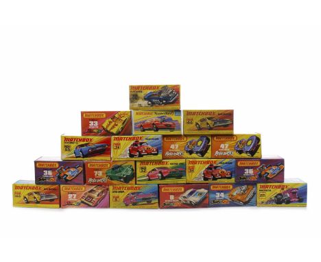 TWENTY 1970s MATCHBOX SUPERFAST AND ROLA-MATICS MODELSboxed and mint, comprising Beach Hopper 47 (x2), Volks-Dragon 31, Boss 