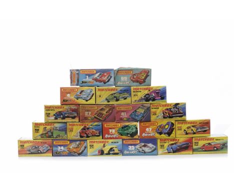 TWENTY 1970s MATCHBOX SUPERFAST, STREAKERS AND ROLA-MATICS MODELSboxed, comprising Dodge Challenger 1, Pontiact Firebird 4, A