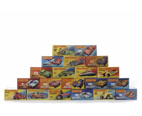 TWENTY 1970s MATCHBOX SUPERFAST AND ROLA-MATICS MODELSboxed and mint, comprising Team Matchbox 24, Mazda RX 500 66, Beach Hop